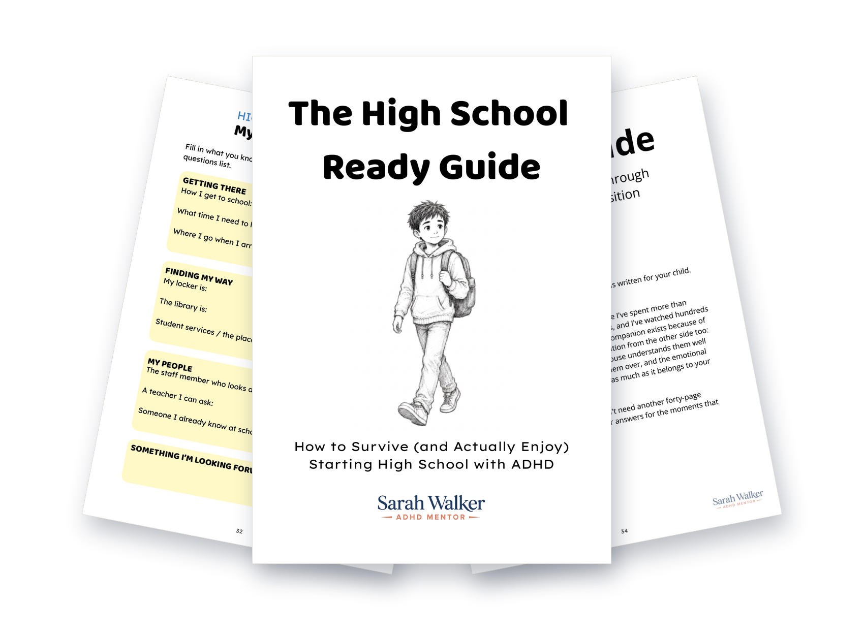 The High School Ready Guide cover, with sample pages from the student tools and the parent guide